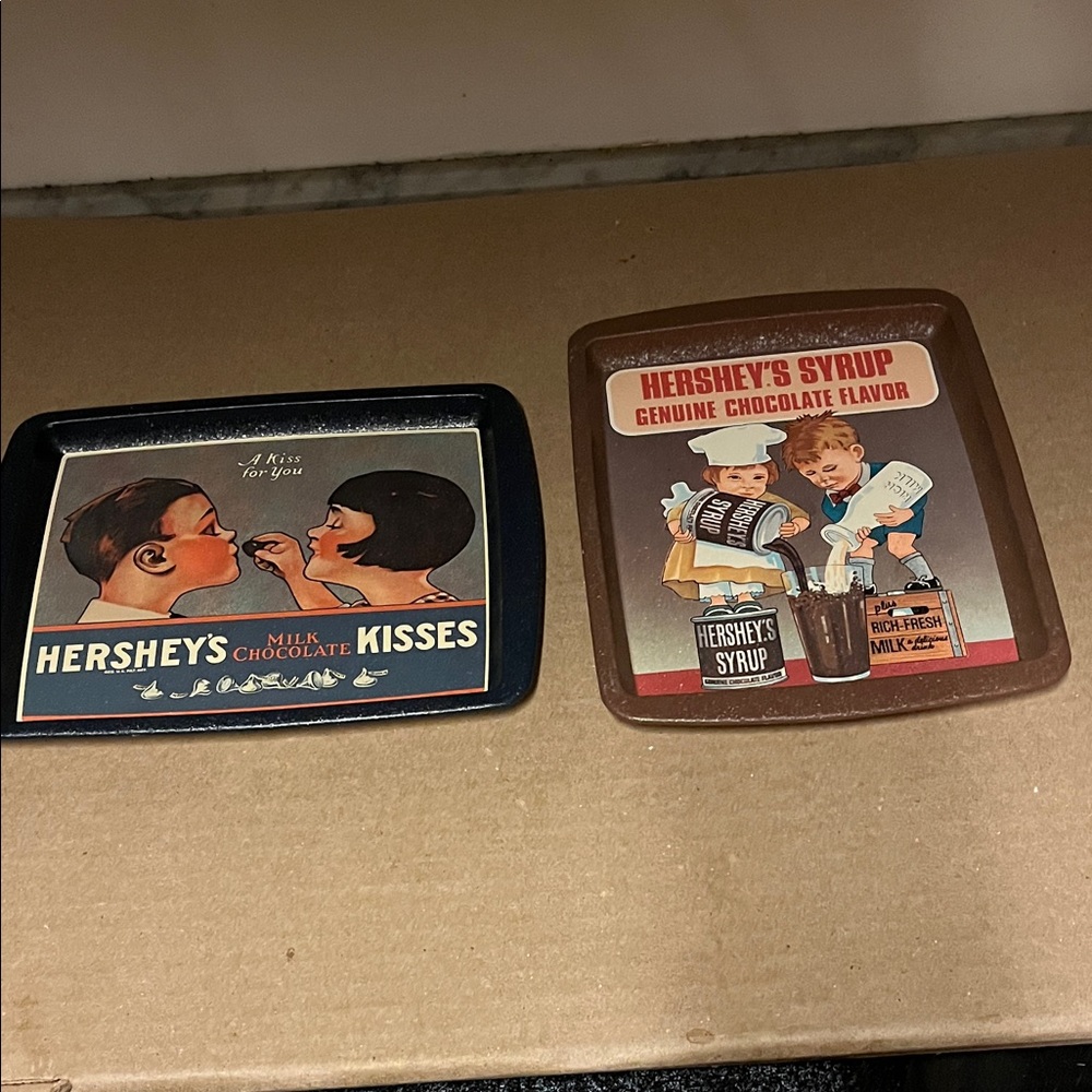 Vintage Art Poster Set - Black and Brown Metal trays